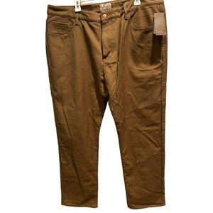 NEW Weatherproof Vintage Fleece Lined‎ Jeans 42 x 32 Tan Stretch Straight Leg